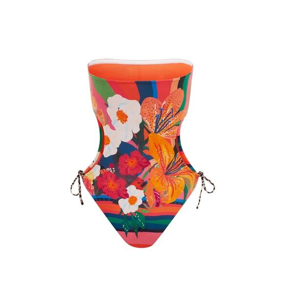 Free People Its Now Cool Loro Strapless One Piece Swimsuit Cutout Small NEW NWT - Picture 7 of 12